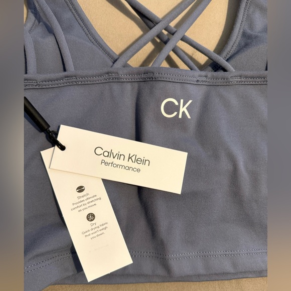 Calvin Klein Performance Strappy Longline Sports Bra XS - Picture 3 of 8